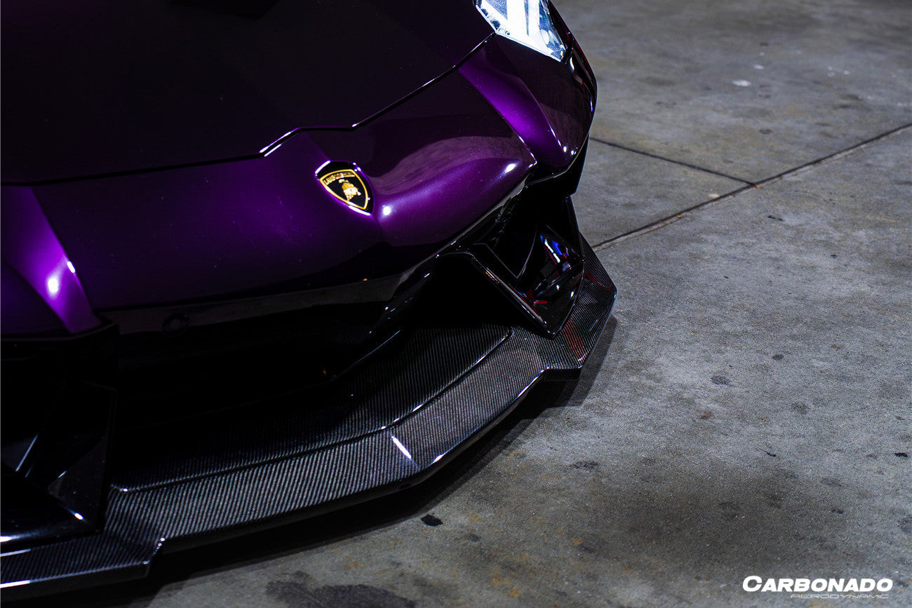 Carbonado 2011-2016 Lamborghini Aventador LP700 Coupe  Roadster DM Style Carbon Fiber Front Lip
