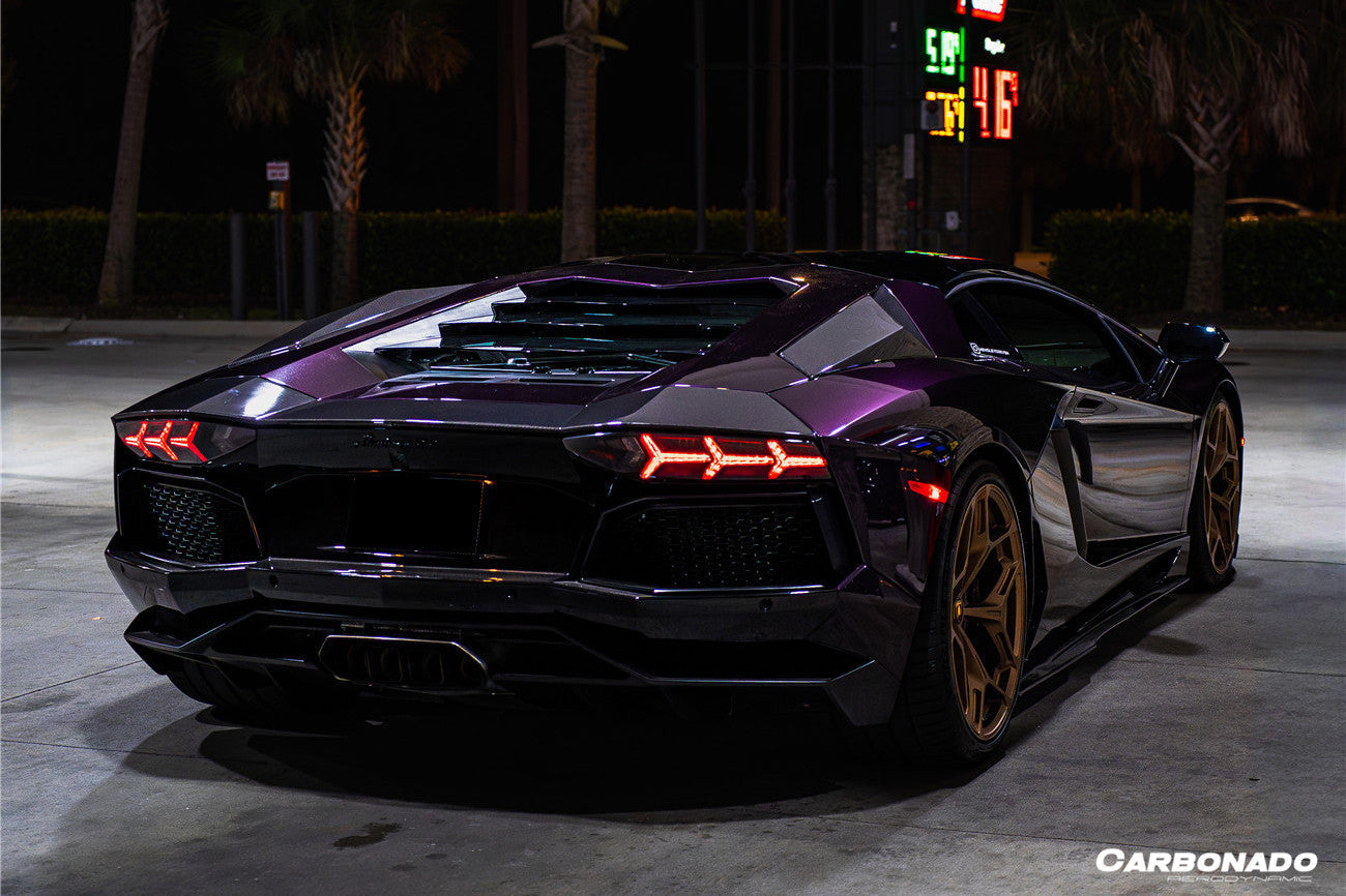Faldón trasero de fibra de carbono estilo DM para Lamborghini Aventador LP700 Coupé Roadster Carbonado 2011-2016