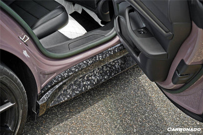 Carbonado 2019-2023 Porsche Taycan 4    4S    GTS    TURBO OD Style DRY Carbon Fiber Side Skirts