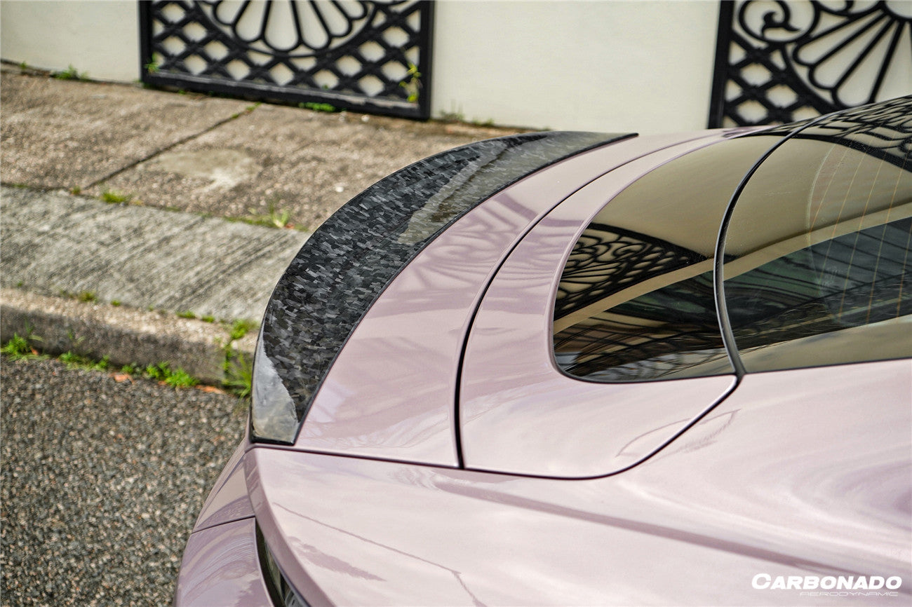 Alerón de maletero de fibra de carbono seco estilo Porsche Taycan 4 4S GTS TURBO OD 2019-2023