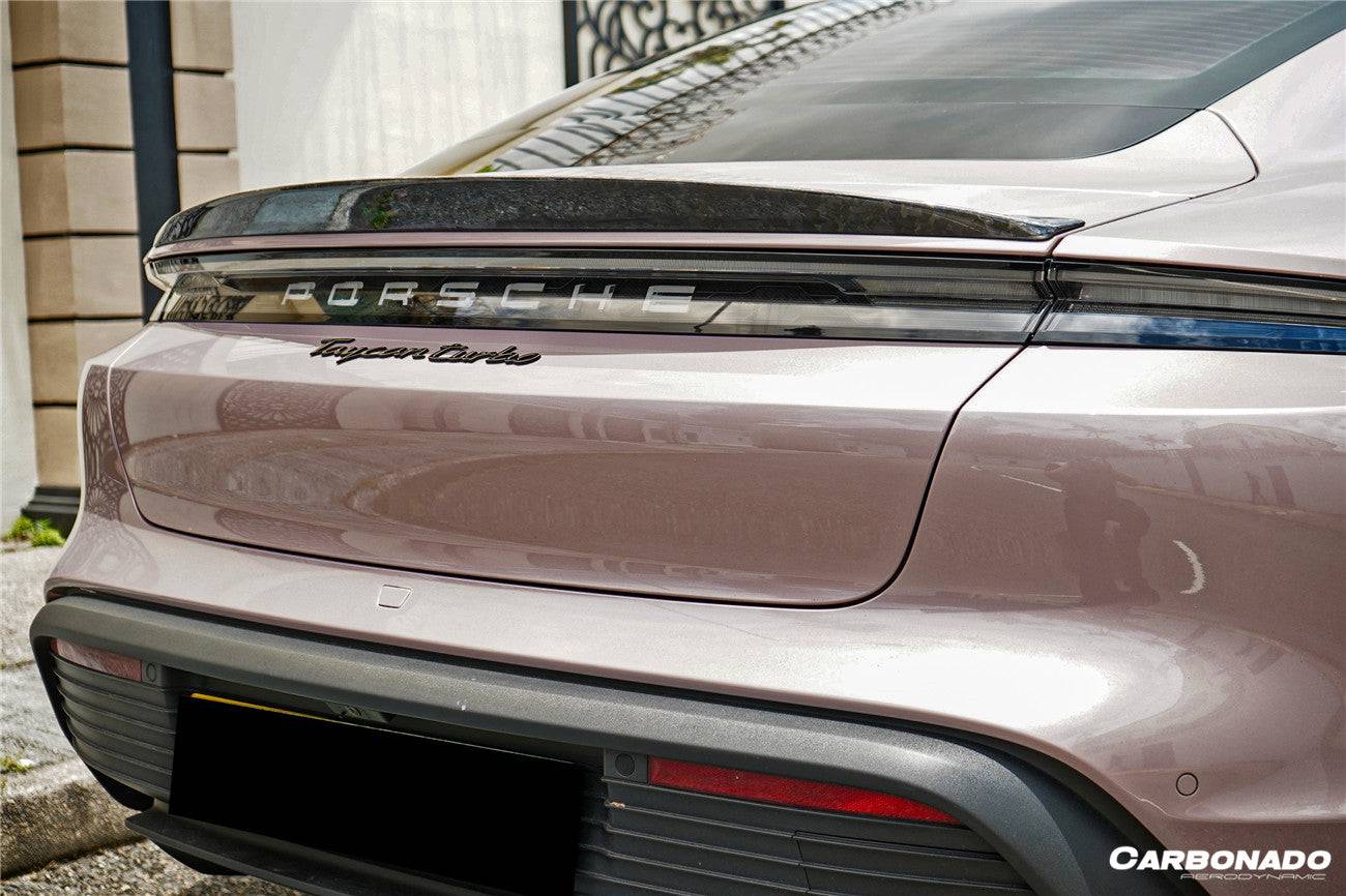 Alerón de maletero de fibra de carbono seco estilo Porsche Taycan 4 4S GTS TURBO OD 2019-2023