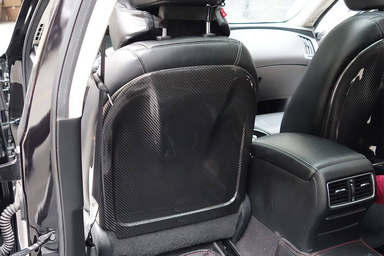 Carbonado 2014-2017 Infiniti Q50 Sedan OEM Style Dry Carbon Fiber Seat back Replacement