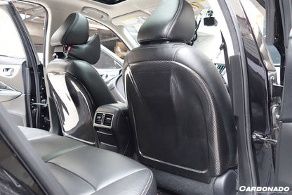 Carbonado 2014-2017 Infiniti Q50 Sedan OEM Style Dry Carbon Fiber Seat back Replacement