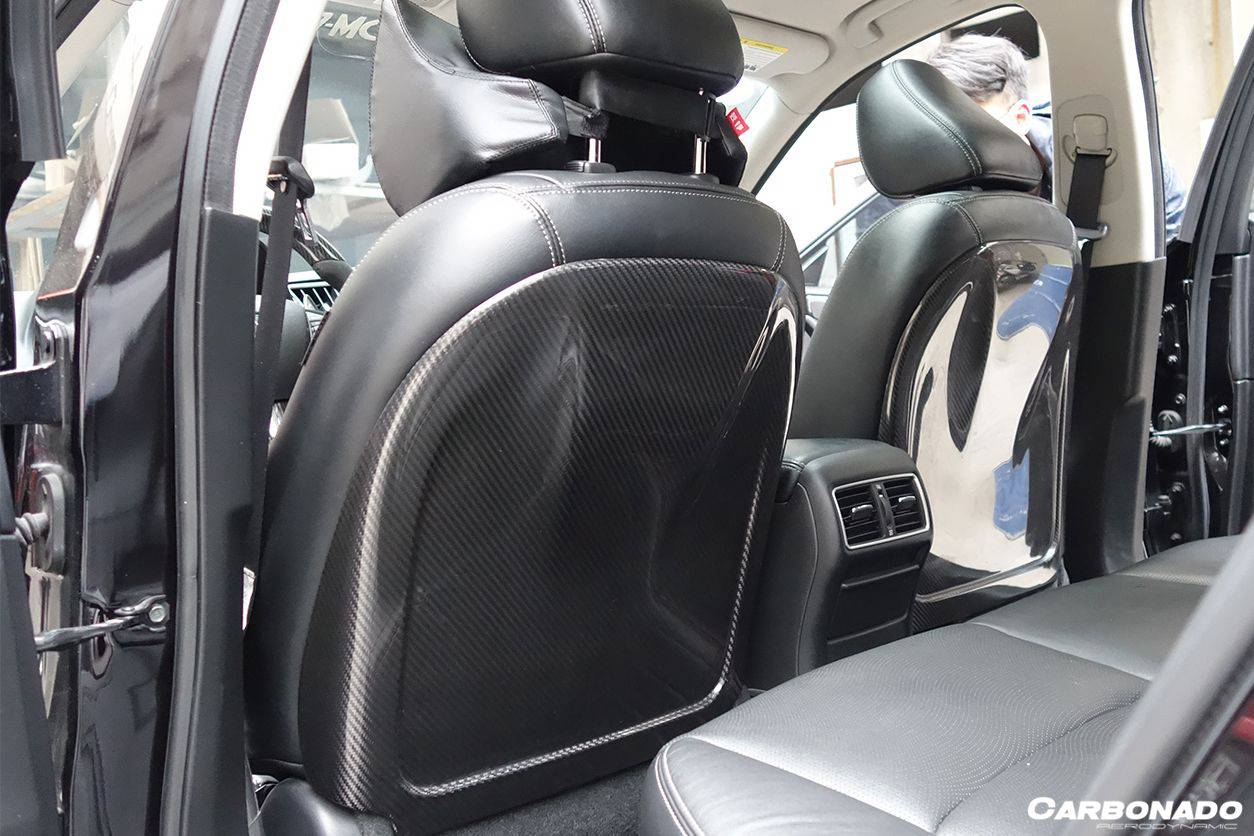Carbonado 2014-2017 Infiniti Q50 Sedan OEM Style Dry Carbon Fiber Seat back Replacement