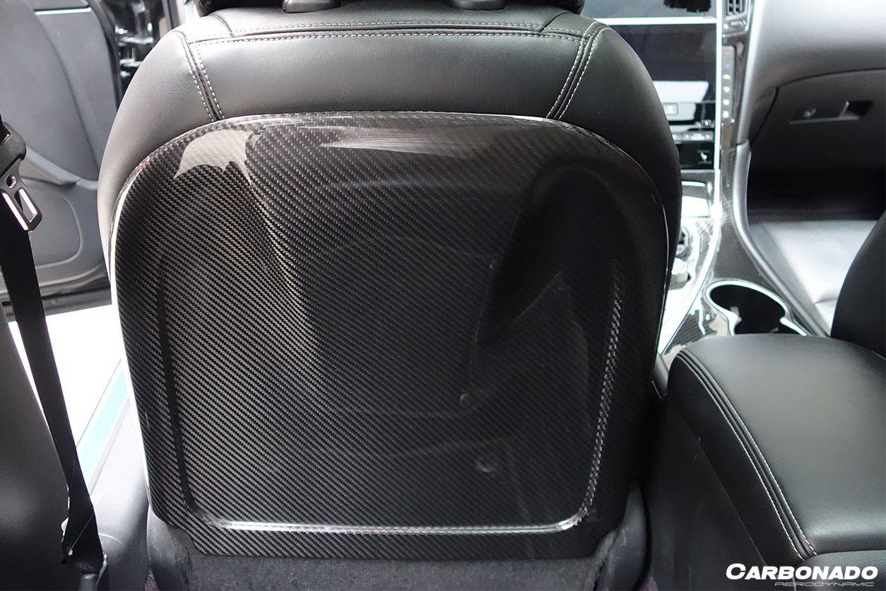 Carbonado 2014-2017 Infiniti Q50 Sedan OEM Style Dry Carbon Fiber Seat back Replacement
