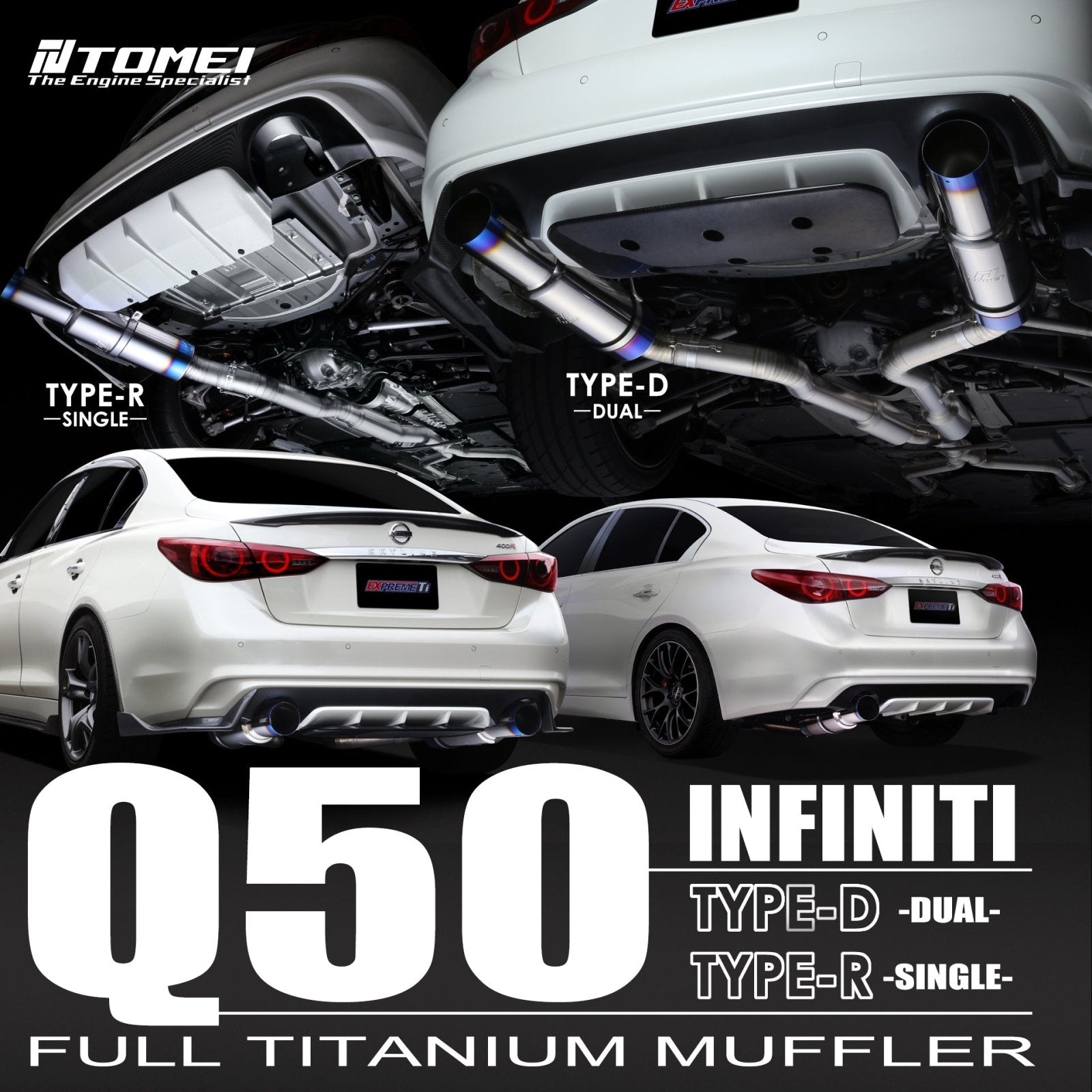 Tomei Titanium Dual Cat - Back Exhaust | 2014 - 2024 Infiniti Q50 (TB6090 - NS21E) - 15
