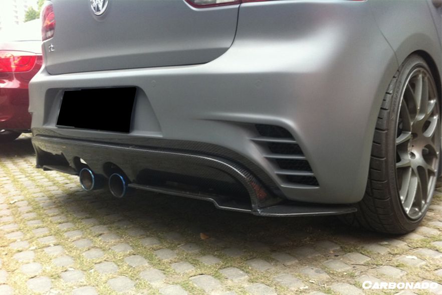 Carbonado 2010-2013 Volkswagen Golf 6 R20 GTI Rz Style Rear Bmper (Mid Exhaust)