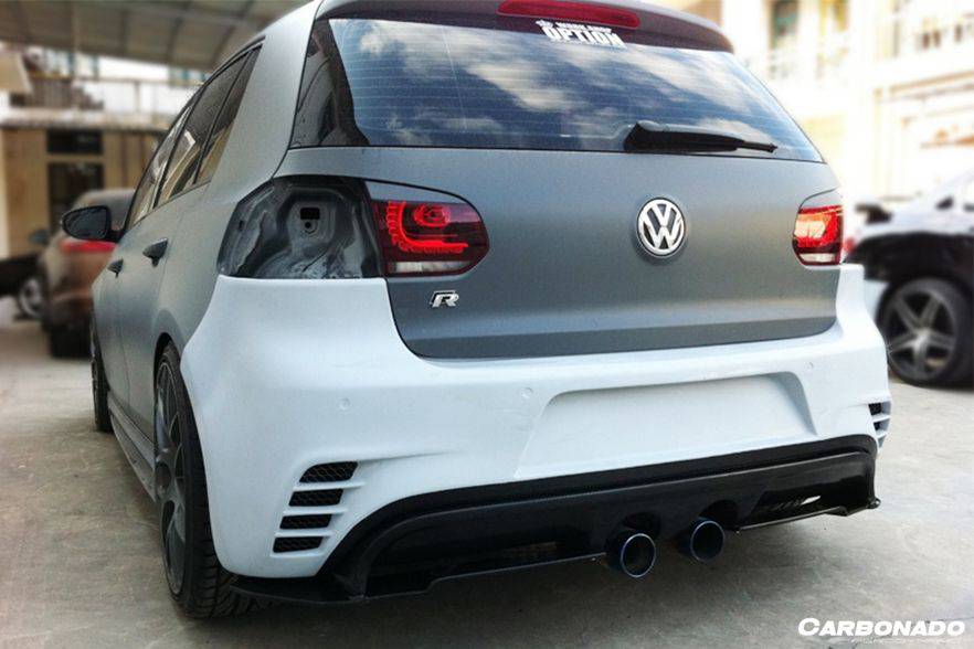 Carbonado 2010-2013 Volkswagen Golf 6 R20 GTI Rz Style Rear Bmper (Mid Exhaust)
