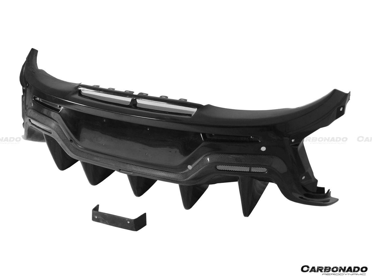 Parachoques trasero de fibra de carbono estilo 600LT para McLaren 540C, 570S y 570GT Carbonado 2015-2020 con difusor, alerón de maletero, motor, maletero y escape.