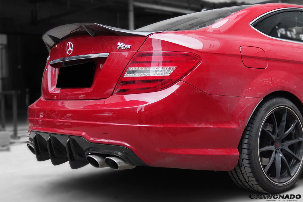 Carbonado 2012-2014 Mercedes Benz W204 C Class C63 AMG Carbon Fiber Rear Lip Diffuser