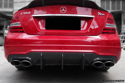Carbonado 2012-2014 Mercedes Benz W204 C Class C63 AMG Carbon Fiber Rear Lip Diffuser