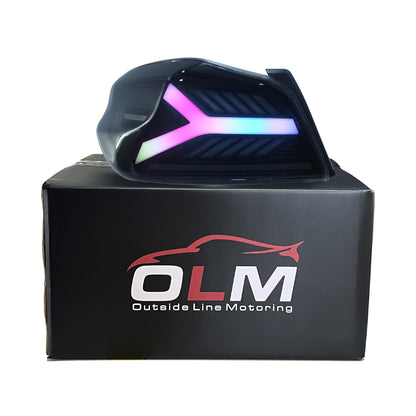 Luces traseras LED OLM Y-Spec (lente ahumada, óptica blanca con RGB) - WRX/STI 2015-2021