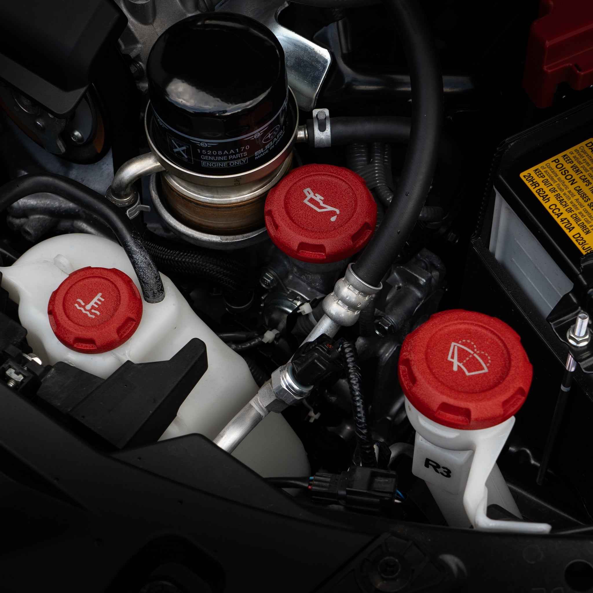 Tapas del compartimento del motor Billetworkz (Subaru Legacy GT 2005-2009)