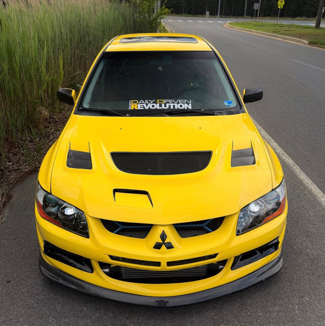 Rexpeed D-Style Carbon Fiber Front Lip | 2003-2005 Mitsubishi Evo