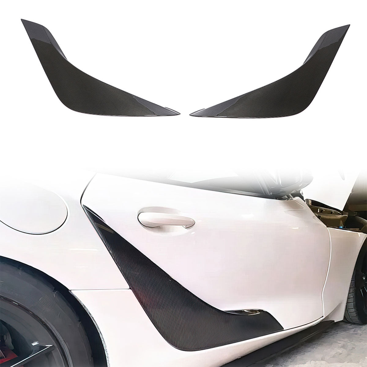 K2 Industries 2020-2025 Toyota GR Supra A90 Side Fender Vents Gloss Dry Carbon Fiber