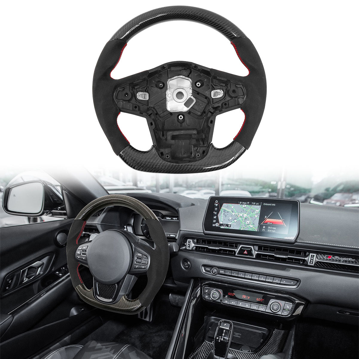 K2 Industries Carbon Fiber Steering Wheel for 2020-2025 Toyota Supra