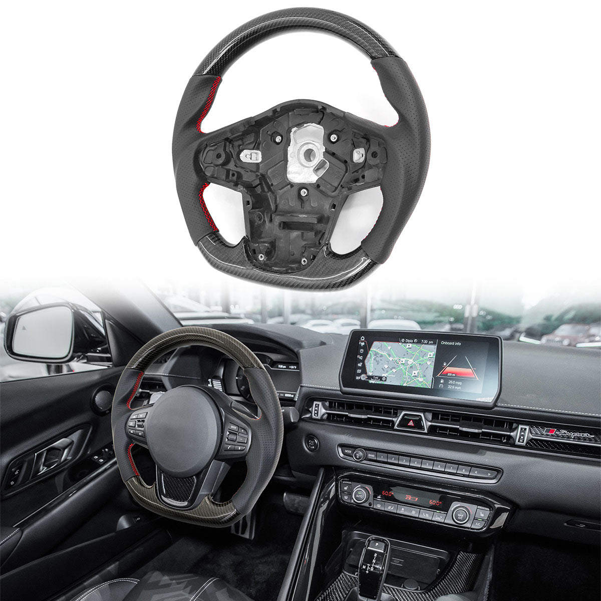 K2 Industries Carbon Fiber Steering Wheel for 2020-2025 Toyota Supra