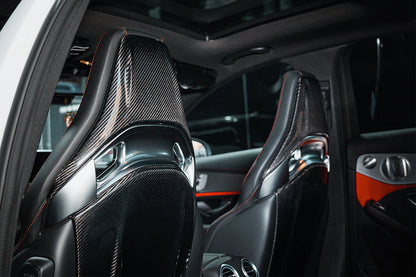 DarwinPRO 2015-2018 Mercedes Benz C63 S CLA45 AMG Sedan Carbon Fiber Seat-back Cover