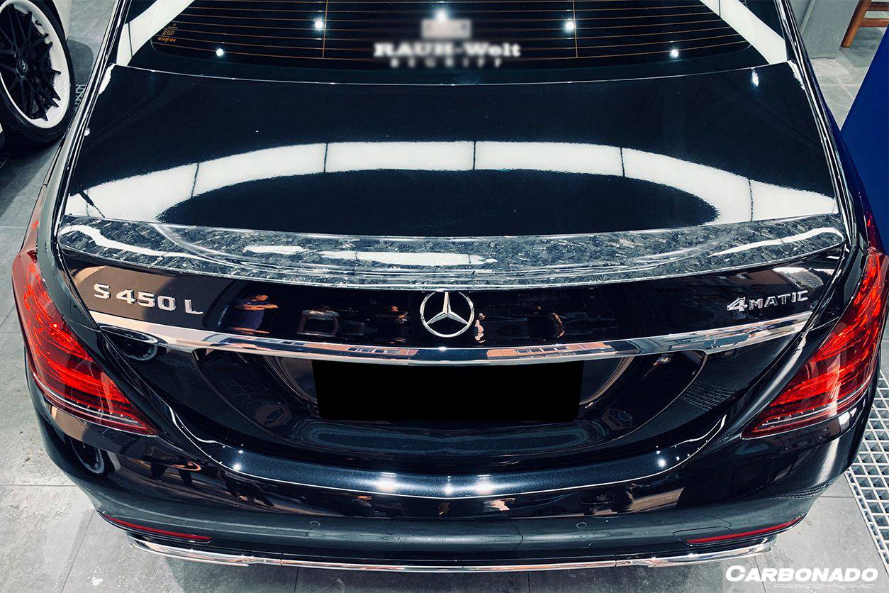 Alerón de maletero de fibra de carbono estilo Carbonado para Mercedes Benz S63 Clase S W222 Sedán RT (2014-2020)