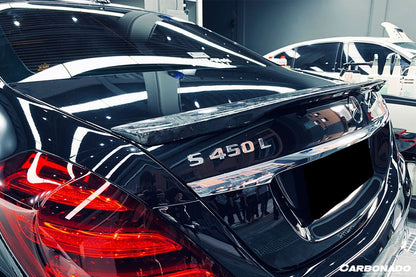 Alerón de maletero de fibra de carbono estilo Carbonado para Mercedes Benz S63 Clase S W222 Sedán RT (2014-2020)