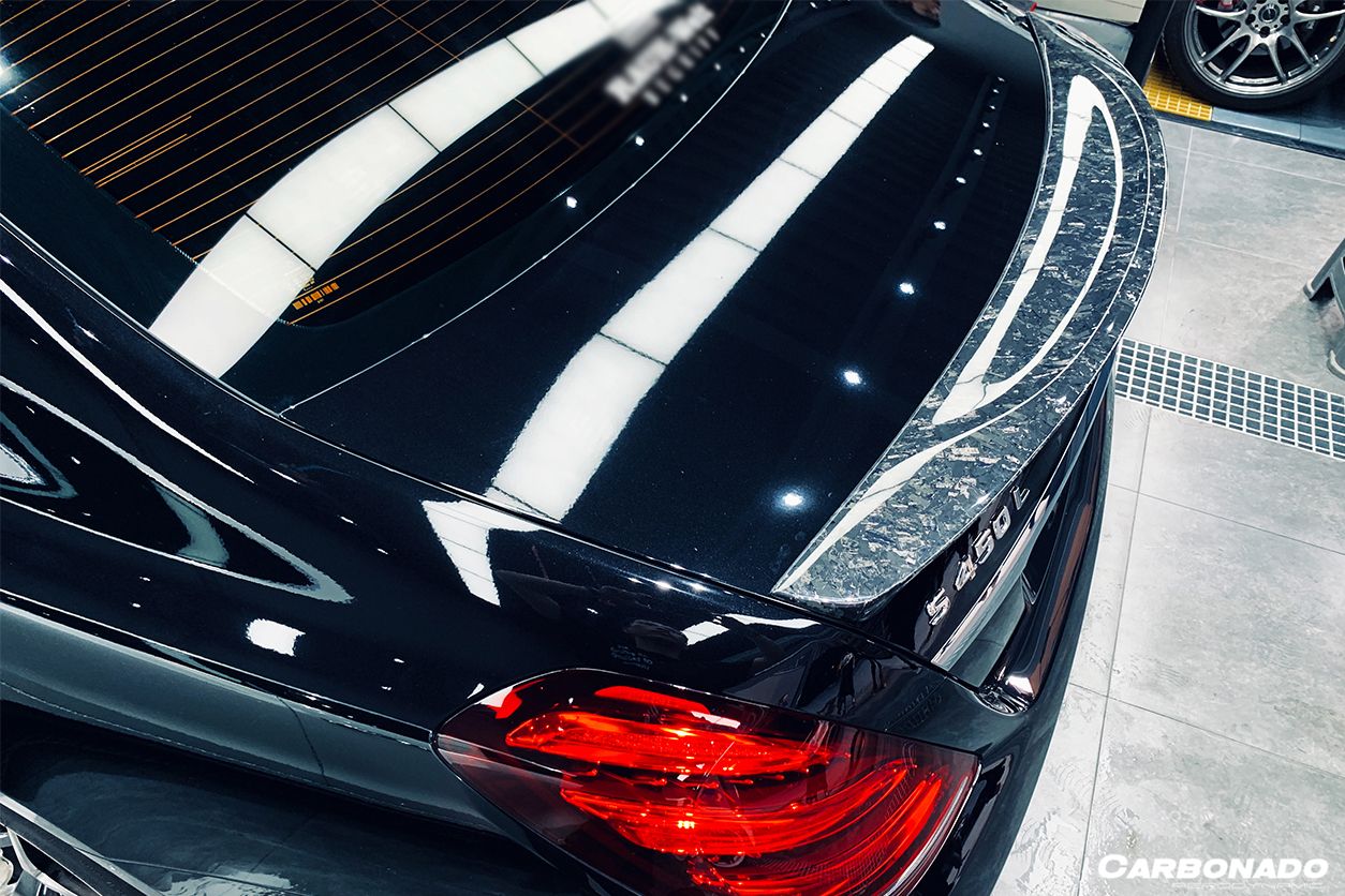 Alerón de maletero de fibra de carbono estilo Carbonado para Mercedes Benz S63 Clase S W222 Sedán RT (2014-2020)