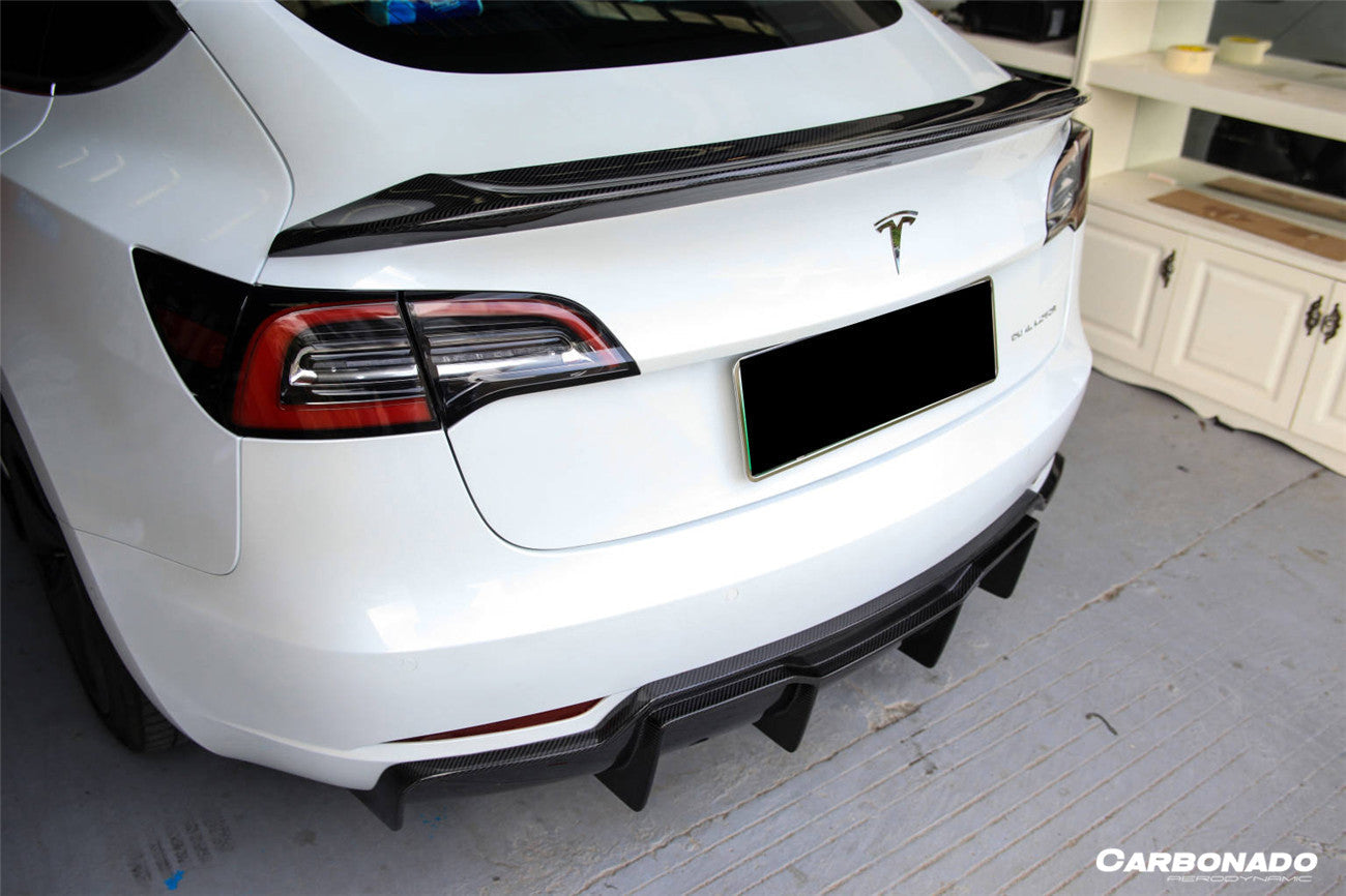 Alerón de maletero de fibra de carbono estilo Tesla Model 3 VRS Carbonado 2017-2023