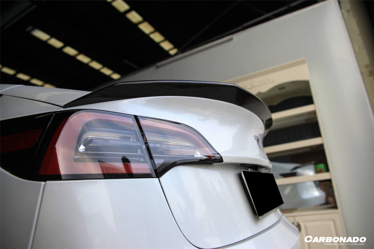 Alerón de maletero de fibra de carbono estilo Tesla Model 3 VRS Carbonado 2017-2023