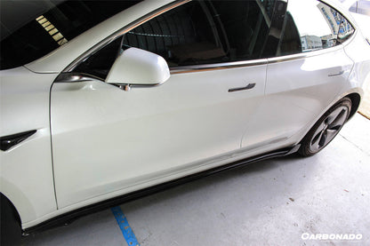 Carbonado 2017-2023 Tesla Model 3 VRS Style Carbon Fiber Side Skirts