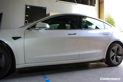 Carbonado 2017-2023 Tesla Model 3 VRS Style Carbon Fiber Side Skirts
