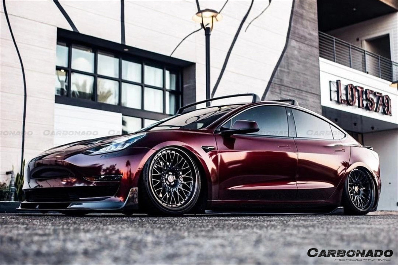 Faldón delantero de fibra de carbono estilo Tesla Model 3 VRS Carbonado 2017-2023