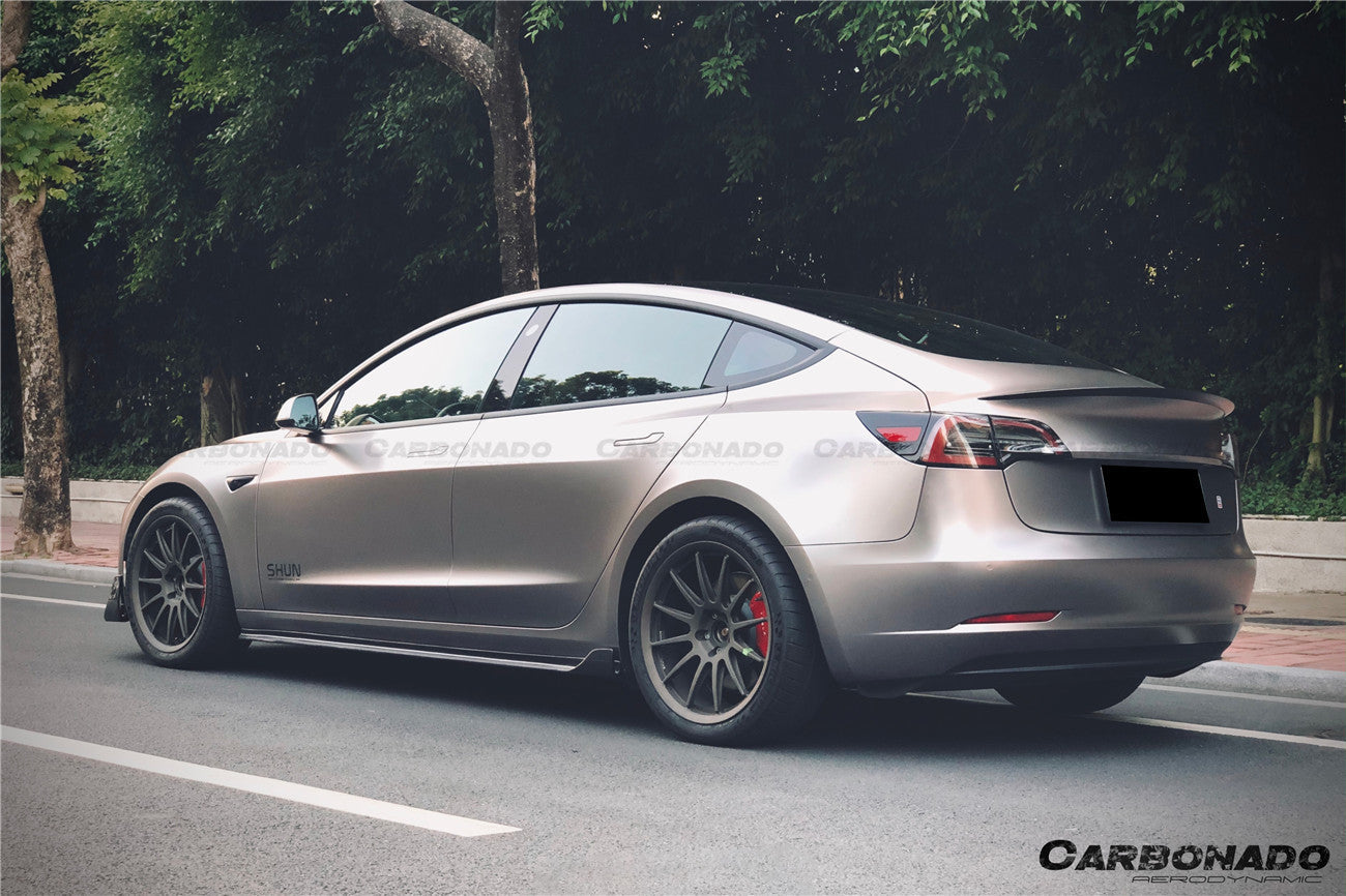 Carbonado 2017-2023 Tesla Model 3 VRS Style Carbon Fiber Side Skirts