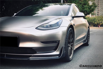 Faldón delantero de fibra de carbono estilo Tesla Model 3 VRS Carbonado 2017-2023
