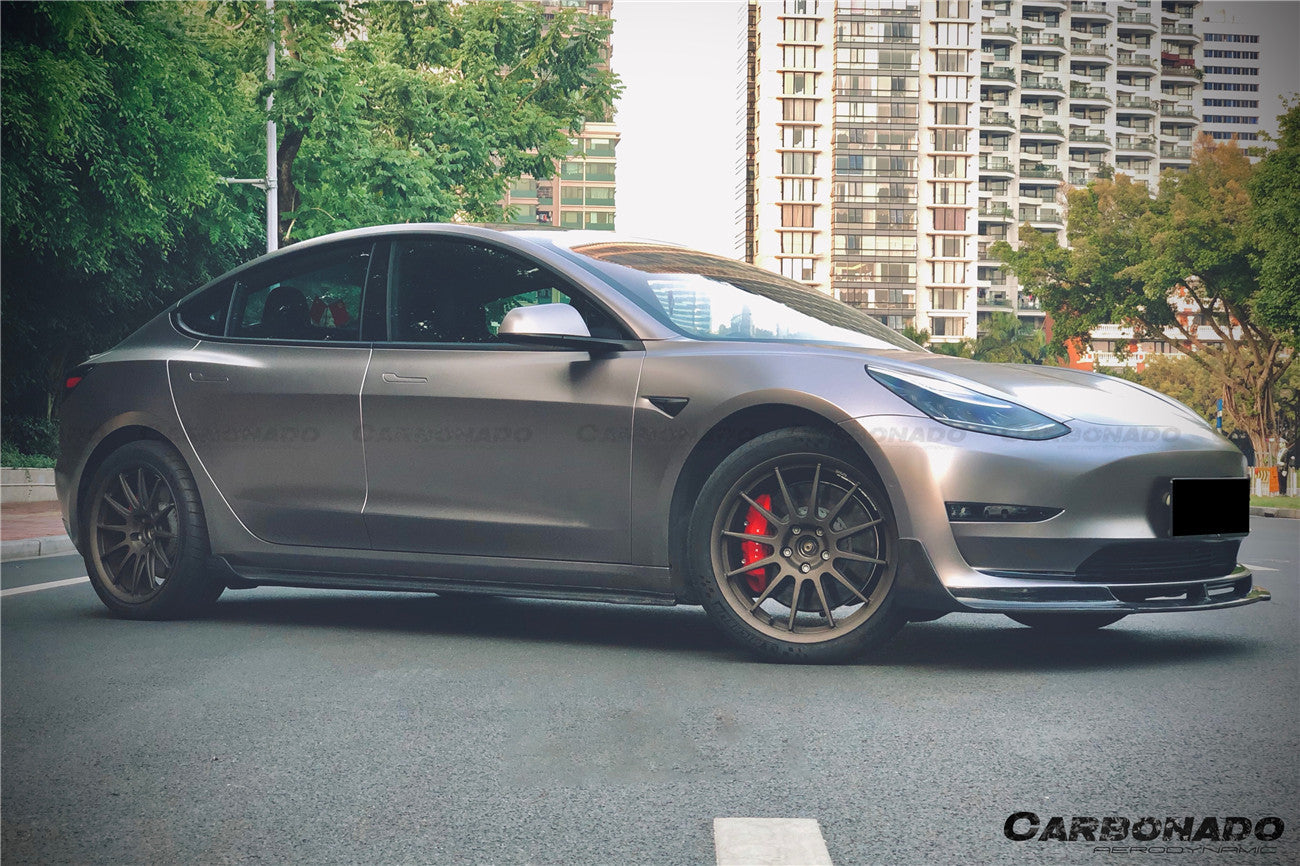 Faldón delantero de fibra de carbono estilo Tesla Model 3 VRS Carbonado 2017-2023