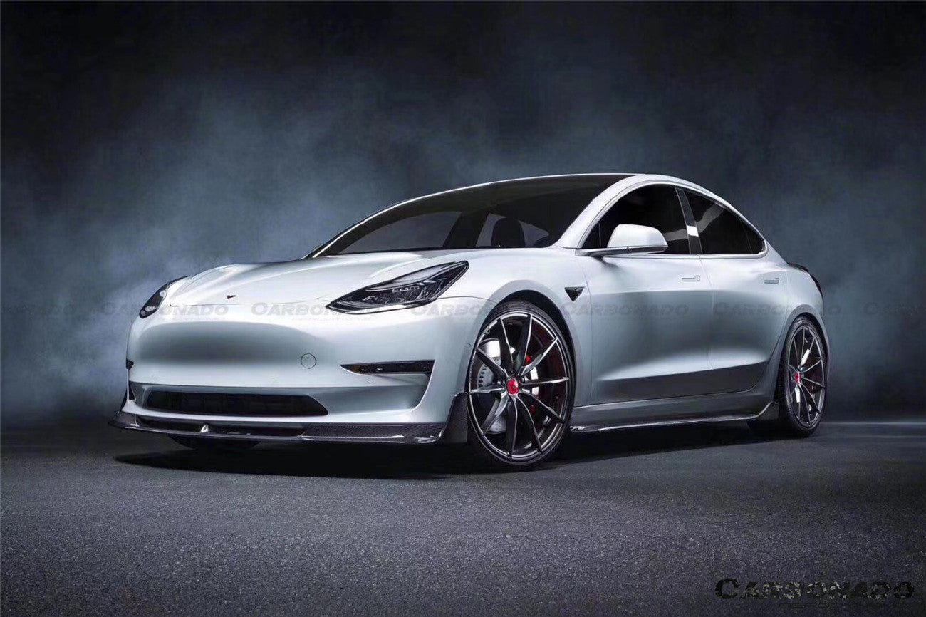 Faldón delantero de fibra de carbono estilo Tesla Model 3 VRS Carbonado 2017-2023