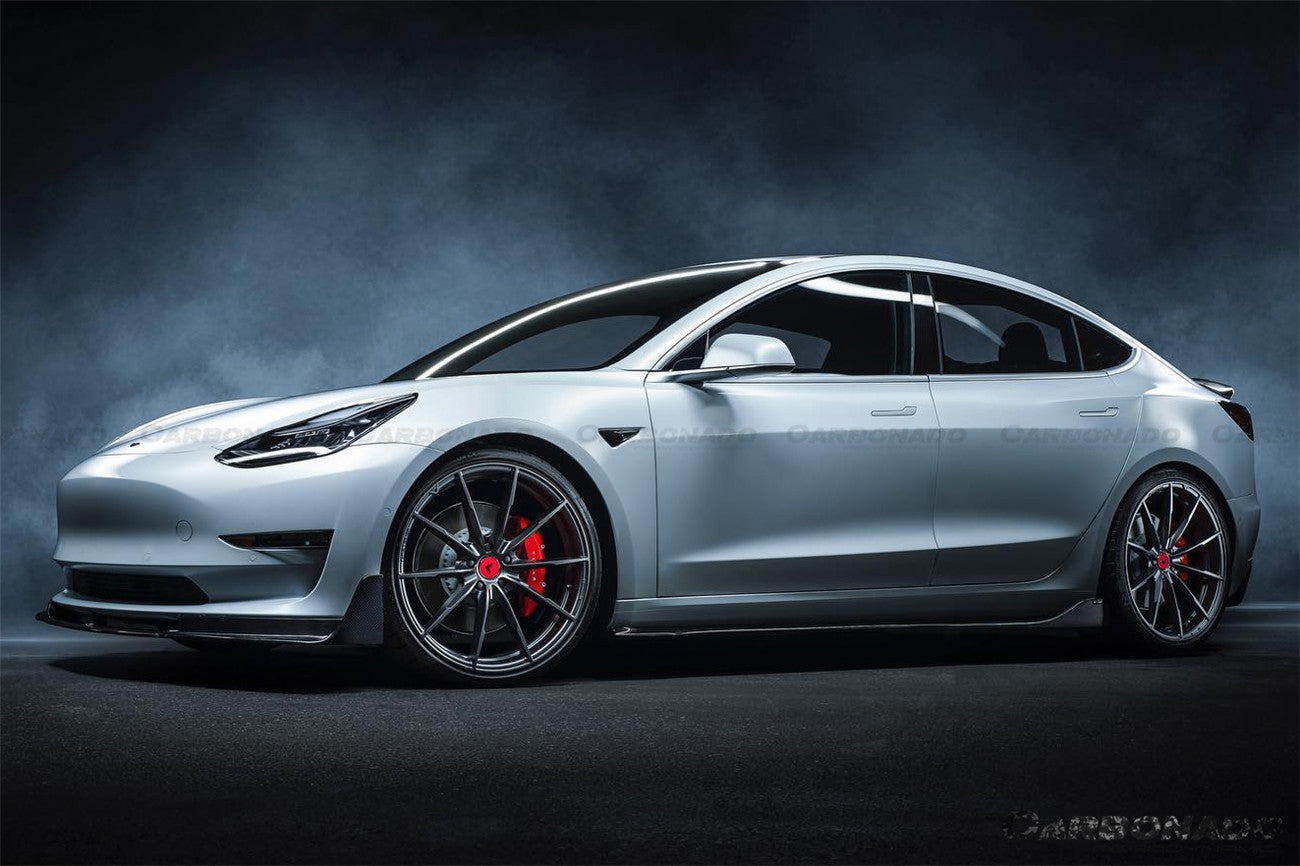 Faldón delantero de fibra de carbono estilo Tesla Model 3 VRS Carbonado 2017-2023