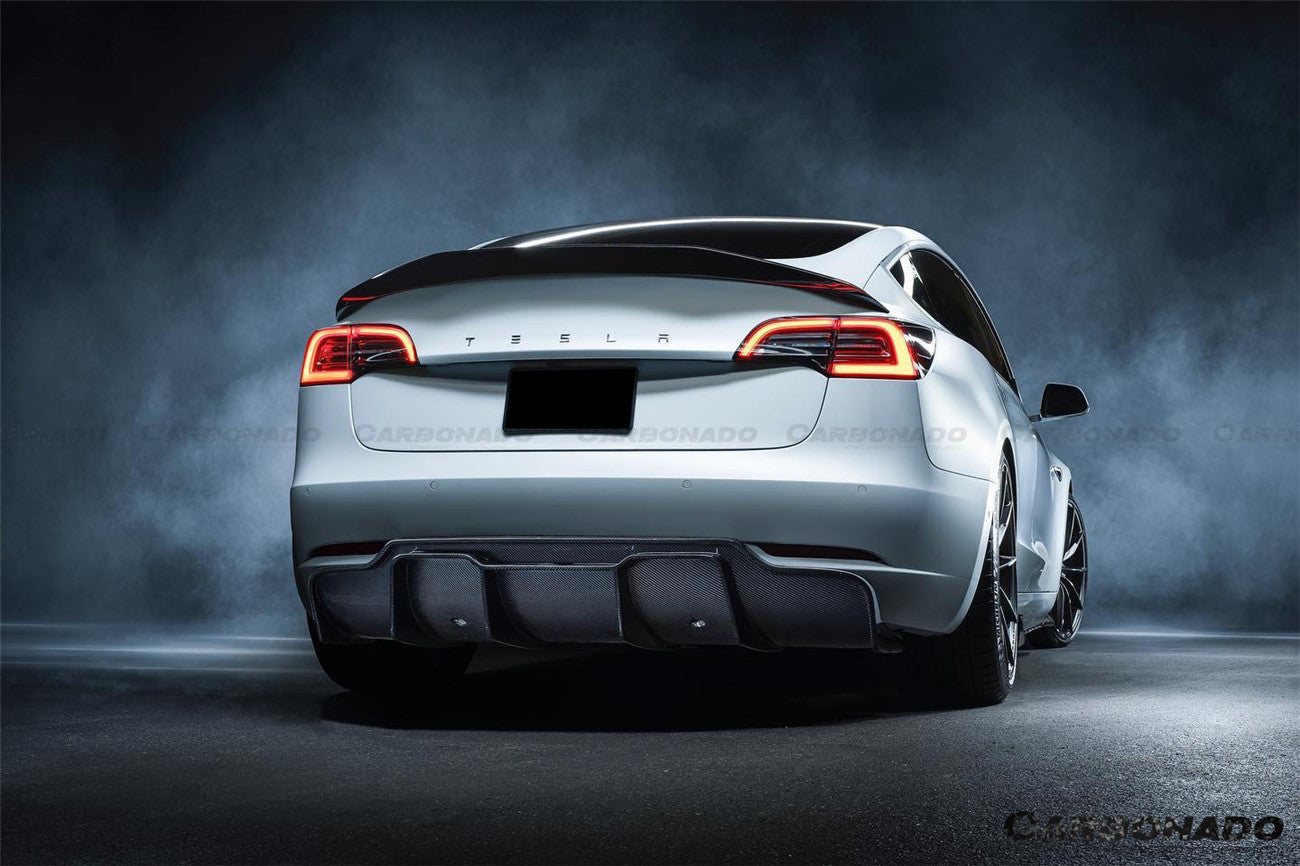 Alerón de maletero de fibra de carbono estilo Tesla Model 3 VRS Carbonado 2017-2023