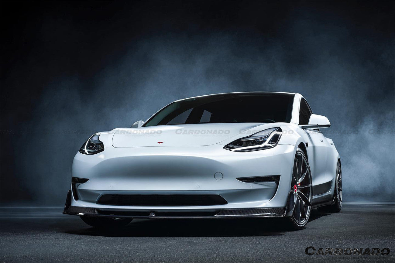 Faldón delantero de fibra de carbono estilo Tesla Model 3 VRS Carbonado 2017-2023
