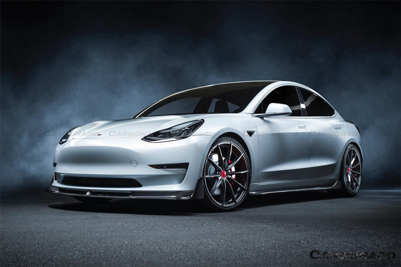 Carbonado 2017-2023 Tesla Model 3 VRS Style Carbon Fiber Side Skirts