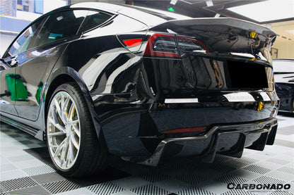 Carbonado 2017-2023 Tesla Model 3 VRS Style Carbon Fiber Rear Lip Diffuser