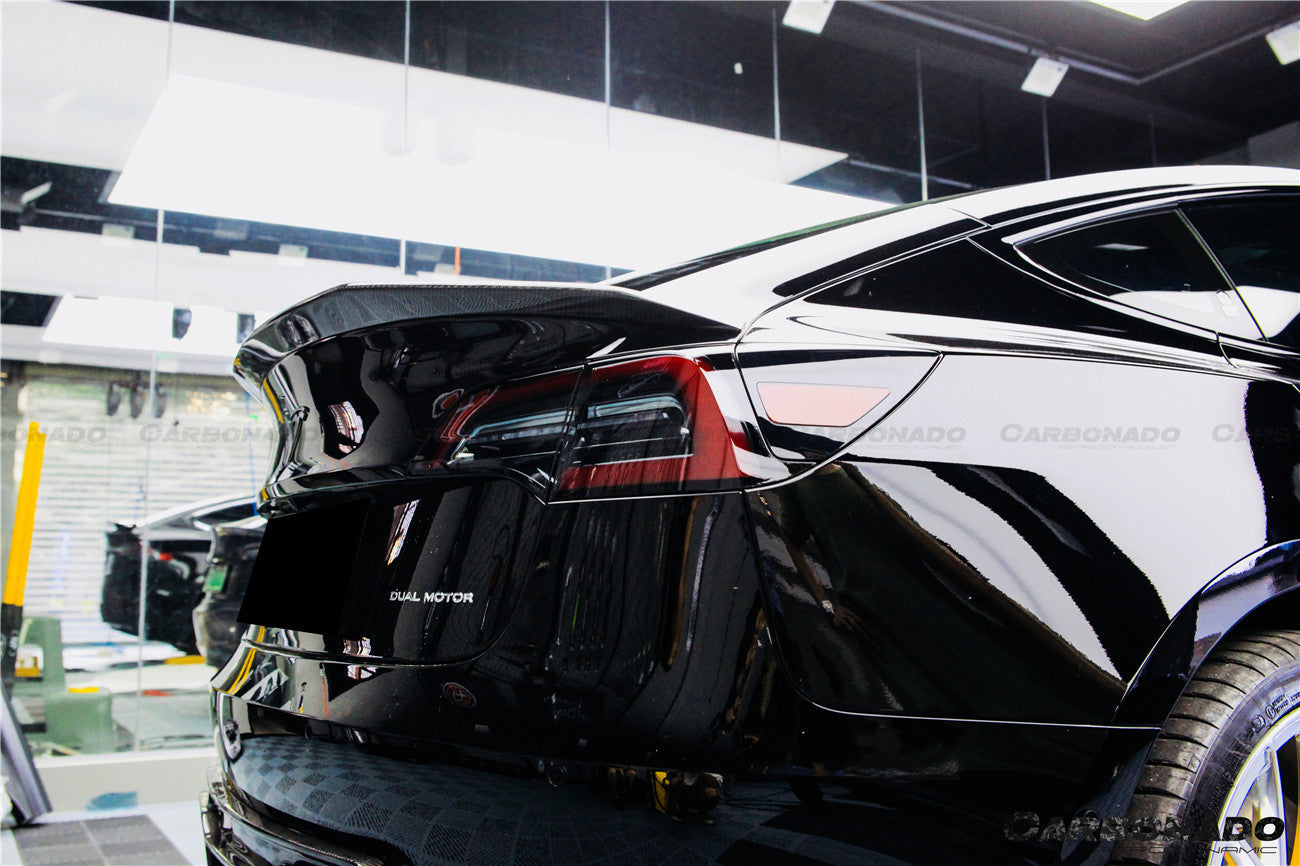 Alerón de maletero de fibra de carbono estilo Tesla Model 3 VRS Carbonado 2017-2023