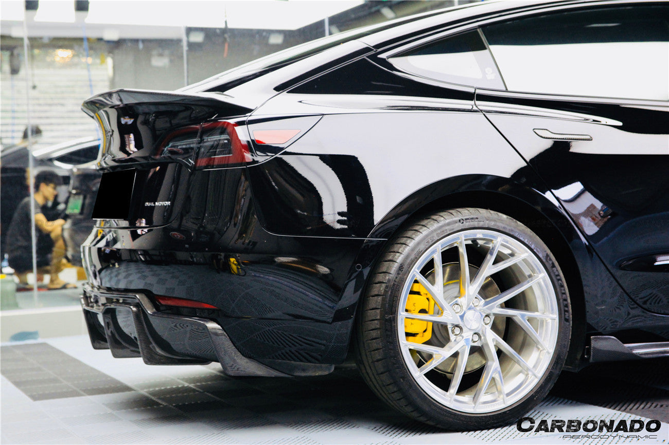 Carbonado 2017-2023 Tesla Model 3 VRS Style Carbon Fiber Rear Lip Diffuser