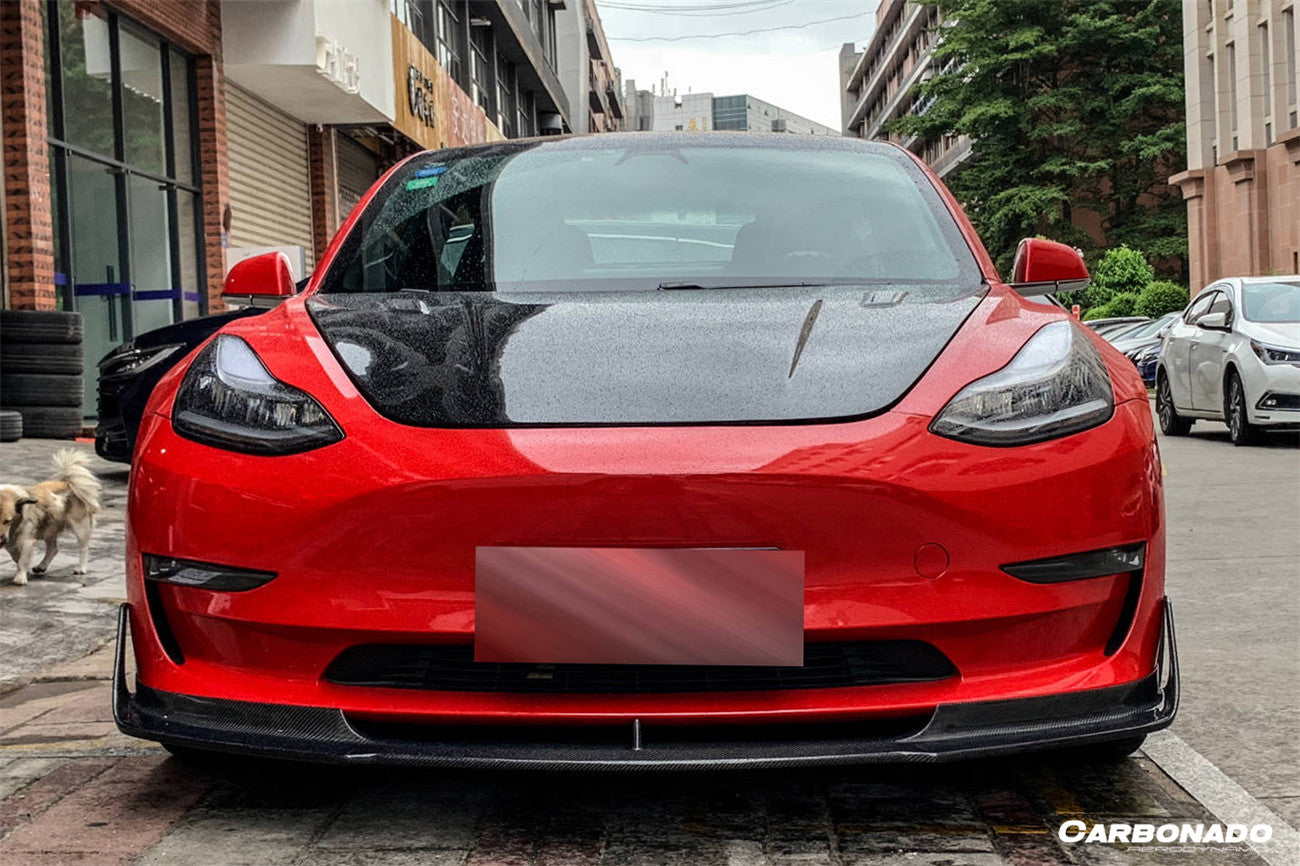 Faldón delantero de fibra de carbono estilo Tesla Model 3 VRS Carbonado 2017-2023