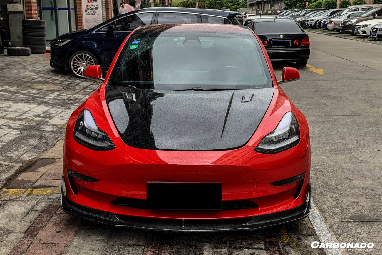 Faldón delantero de fibra de carbono estilo Tesla Model 3 VRS Carbonado 2017-2023