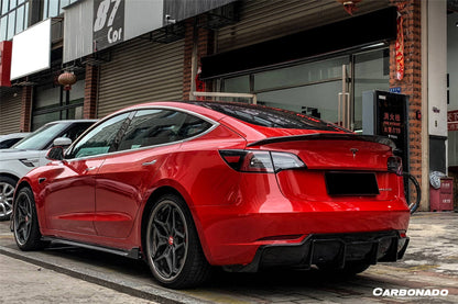 Carbonado 2017-2023 Tesla Model 3 VRS Style Carbon Fiber Rear Lip Diffuser
