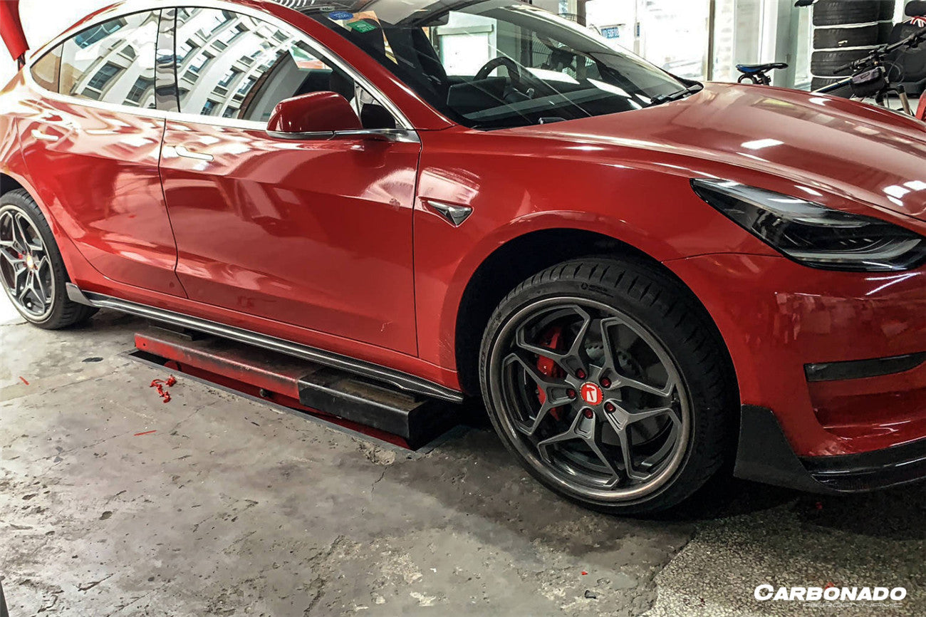 Carbonado 2017-2023 Tesla Model 3 VRS Style Carbon Fiber Side Skirts