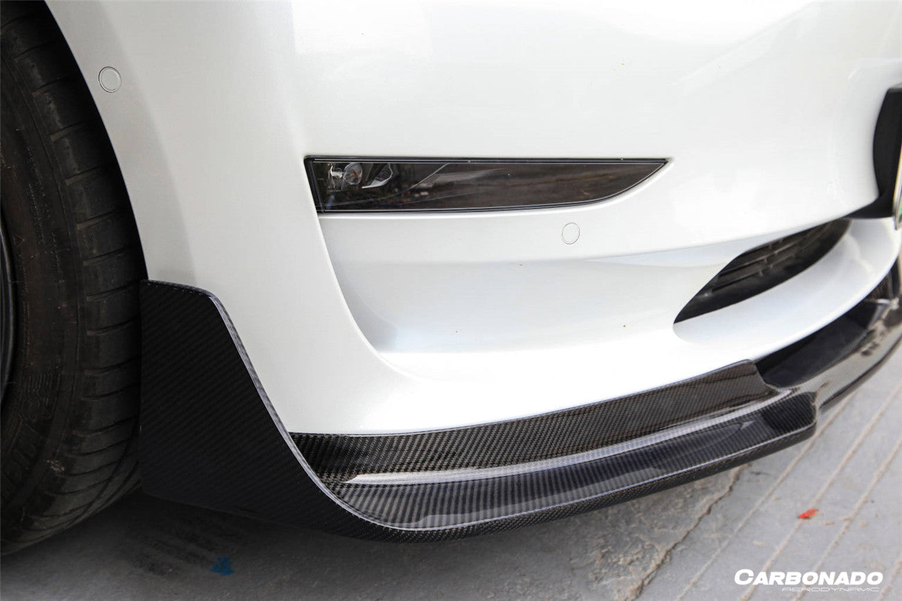 Faldón delantero de fibra de carbono estilo Tesla Model 3 VRS Carbonado 2017-2023