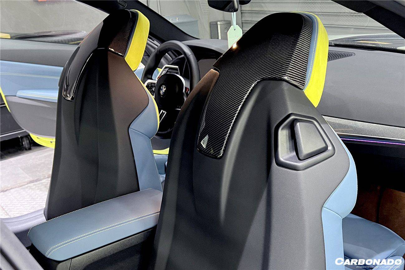 Carbonado 2021-UP BMW M4   M3 G82 G83 G80 OE Style Carbon Fiber UP Seat-back Cover