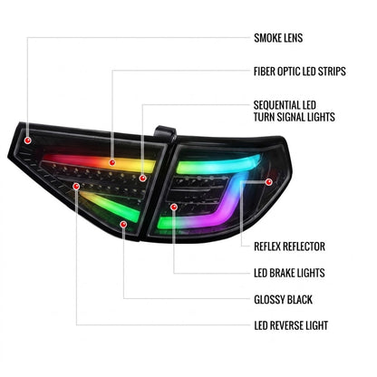 NTXGLOW RGB Tail Lights | 2008-2014 Subaru WRX/STi Hatch