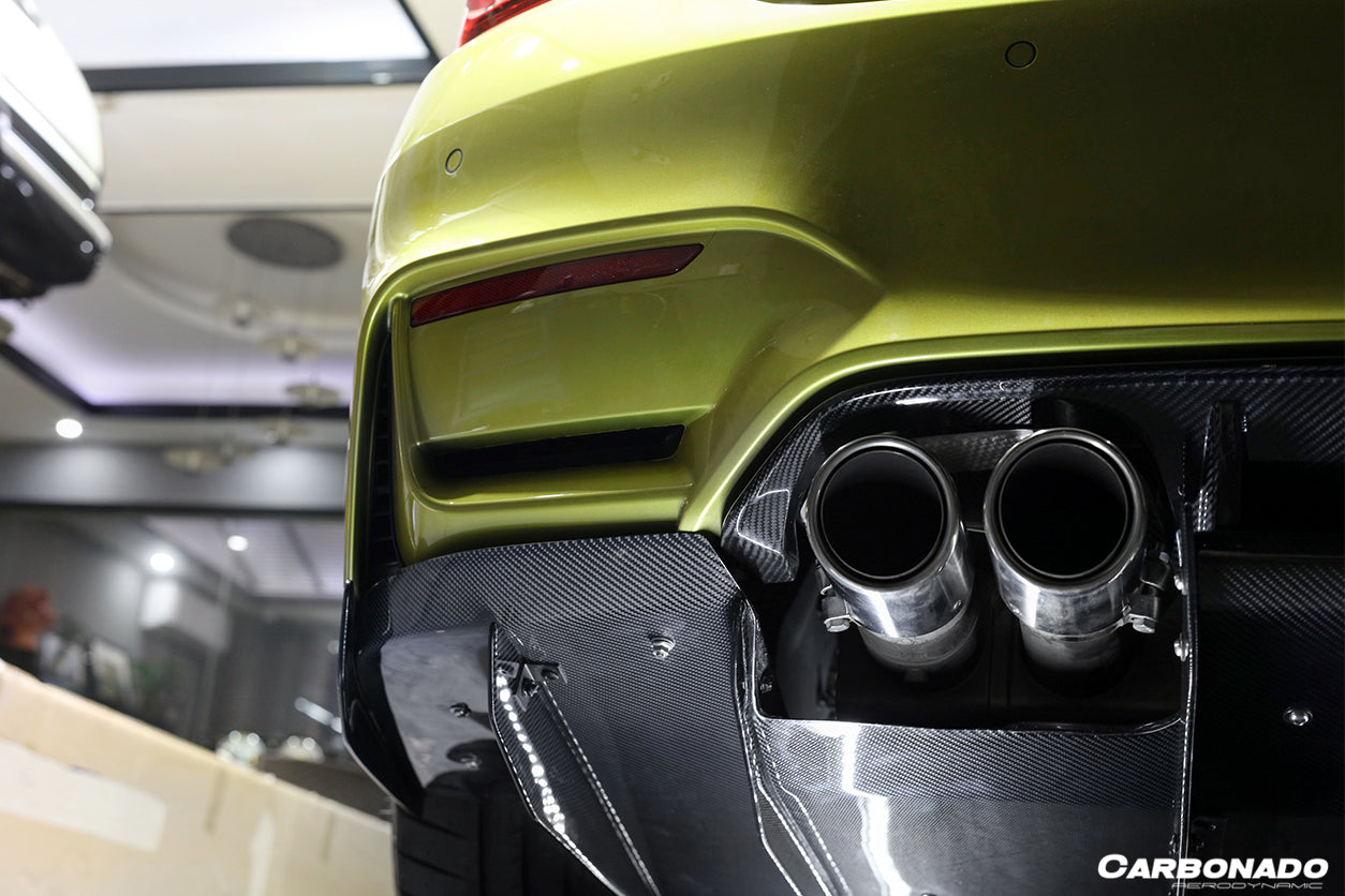 Carbonado 2014-2020 BMW M3 F80 M4 F82 VA Style Carbon Fiber Rear Diffuser and  Lip
