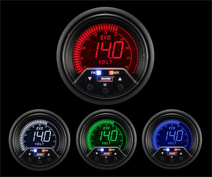 Medidor de voltios eléctrico Prosport Premium Evo de 2-3/8"